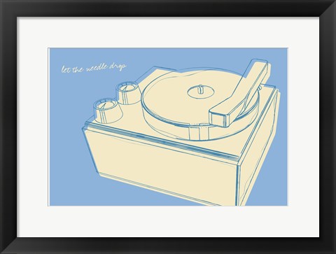 Framed Lunastrella Record Player Print