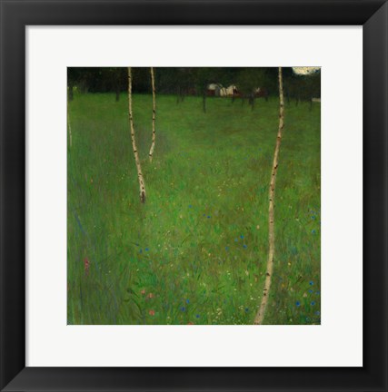 Framed Farmhouse With Birch Trees, 1900 Print