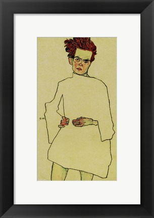Framed Selfportrait With Shirt, 1910 Print