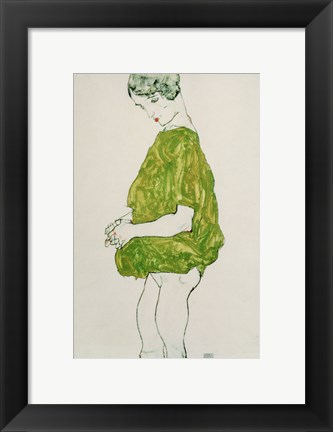 Framed Woman Standing with Hands Clasped, 1914 Print
