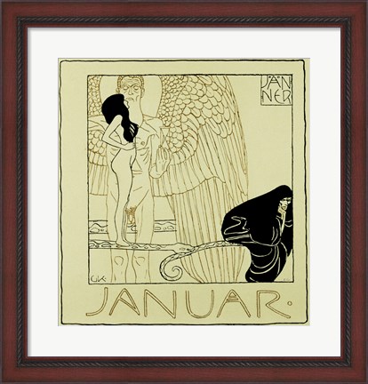 Framed Calendar Page for January 1901 For &quot;&quot;Ver Sacrum&quot;&quot; Print