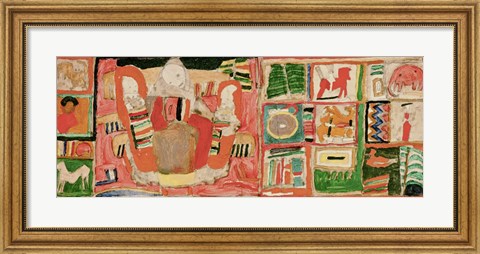 Framed Mother with Children, Flanked by Toys and Ornaments, 1915 Print