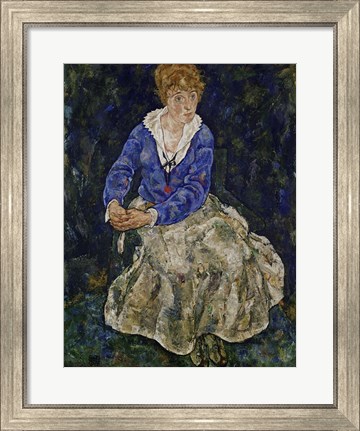 Framed Portrait of Edith Schiele Print