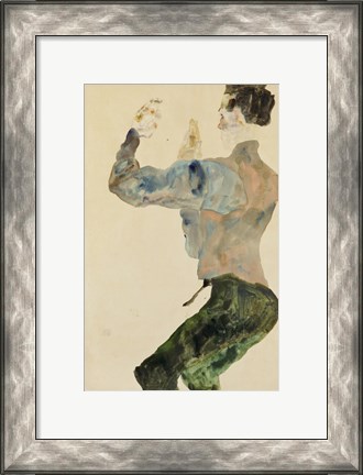 Framed Self-Portrait with Raised Arms, 1912 Print