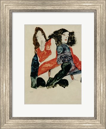 Framed Two Girls, 1911 Print