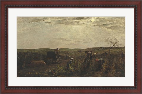 Framed Wine Harvest In Burgundy, 1863 Print