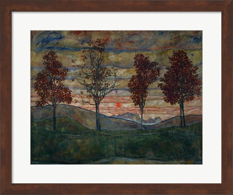 Framed Four Trees, 1917 Print