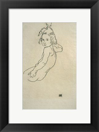 Framed Nude Child, 1917 Print