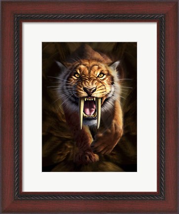Framed Saber-toothed Tiger Print