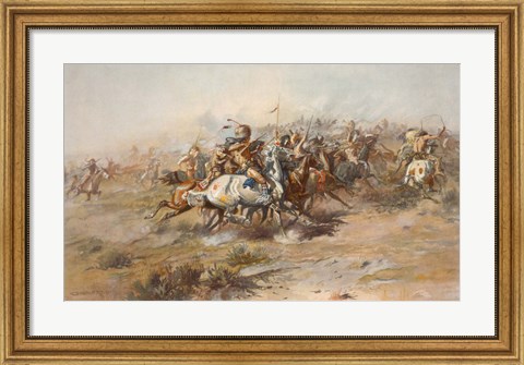 Framed Battle of Little Bighorn Print