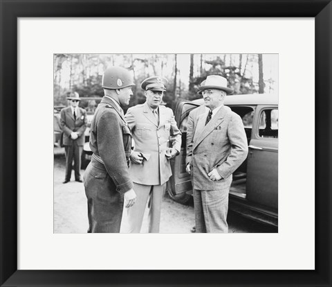 Framed Harry Truman with General Eisenhower and Hickey Print