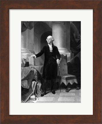 Framed Vintage President George Washington Print