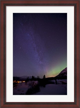 Framed Aurora Borealis and Milky Way Print