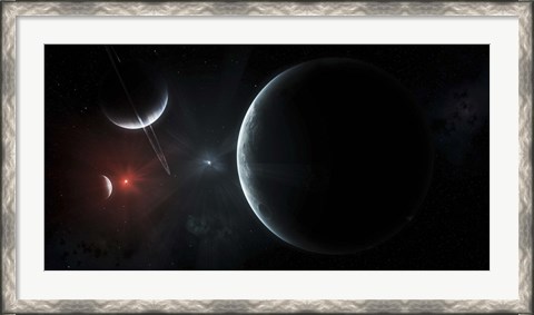 Framed Binary Star System Print
