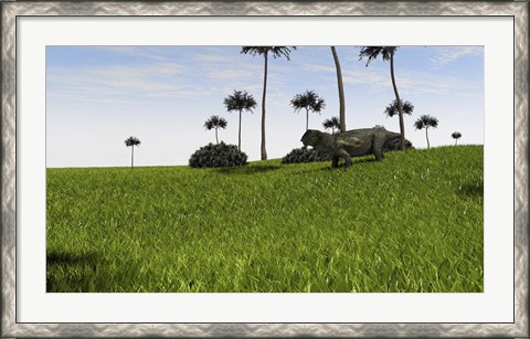 Framed Lystrosaurus in a Grassy Field Print