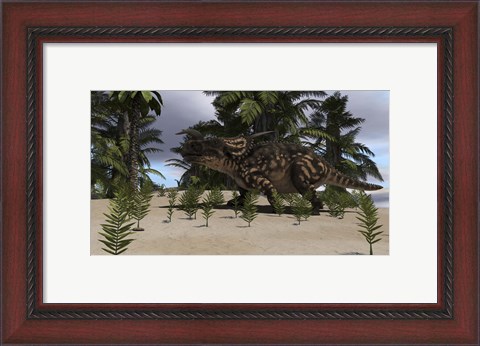 Framed Brown Einiosaurus Print