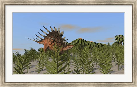 Framed Kentrosaurus Grazing Print