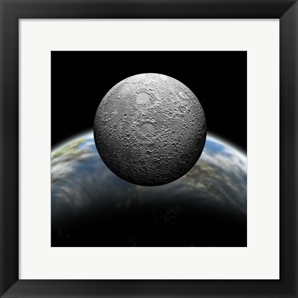 Framed Cratered Moon Print