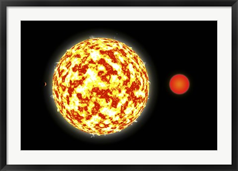 Framed Binary Star System and Planets Print