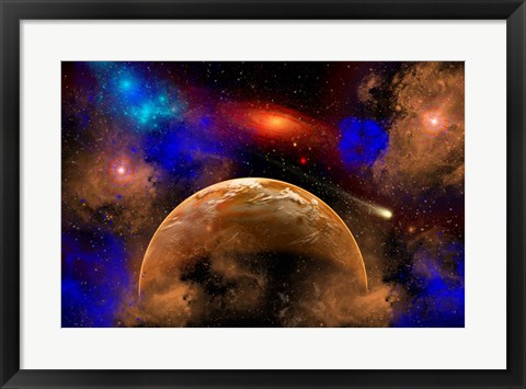 Framed Colorful Star System Print