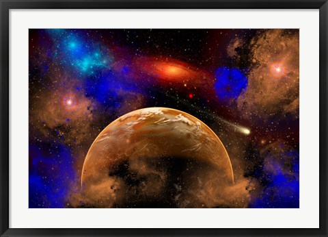 Framed Colorful Star System Print