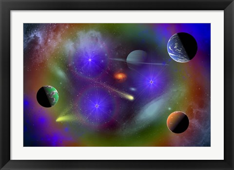 Framed Conceptual Image of Outer Space Print