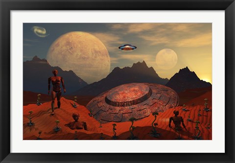 Framed Alien Flying Saucer Print