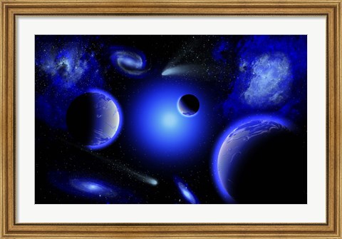 Framed Blue Stars Print