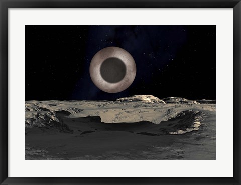 Framed Shadow of Charon on Pluto Print