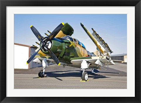 Framed Douglas AD-5 Skyraider Print