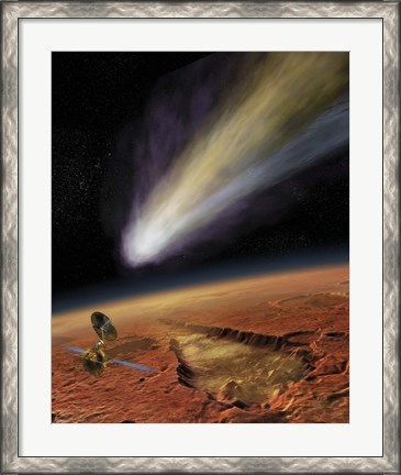 Framed 2014 Comet over Aromatum, Mars Print