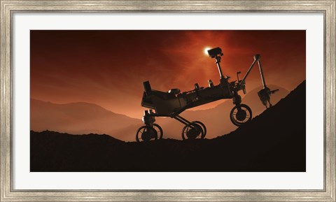 Framed Curiosity the Mars Mountaineer Print