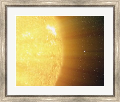 Framed Sun and the Earth Print