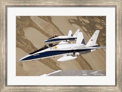 Framed Two Dryden F/A-18s Print