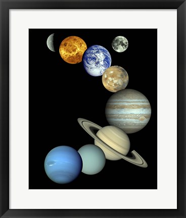 Framed Solar System Montage Print