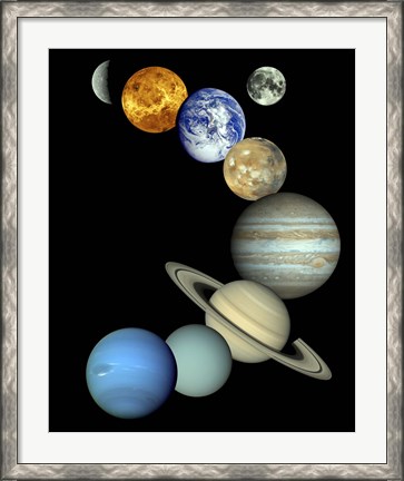 Framed Solar System Montage Print