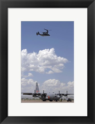 Framed CV-22 Osprey and C-130 Hercules Print