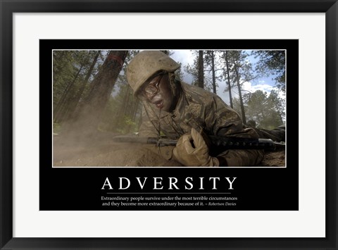 Framed Adversity: Inspirational Quote and Motivational Poster Print