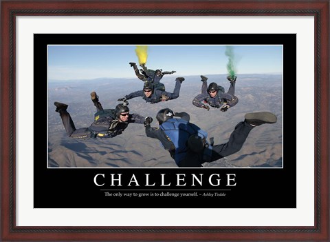 Framed Challenge: Inspirational Quote and Motivational Poster Print