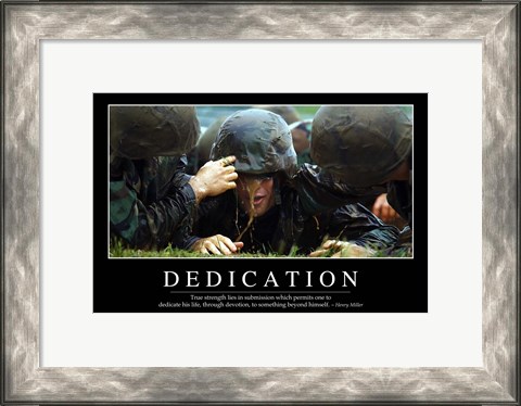 Framed Dedication: Inspirational Quote and Motivational Poster Print