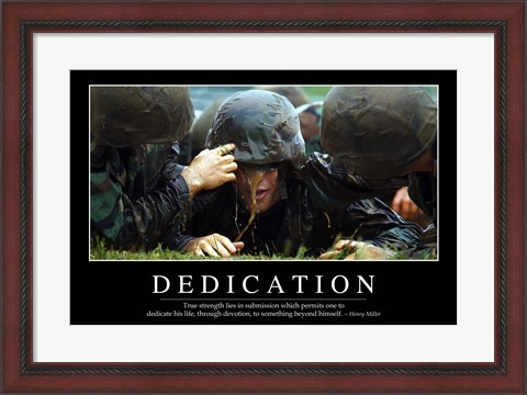 Framed Dedication: Inspirational Quote and Motivational Poster Print