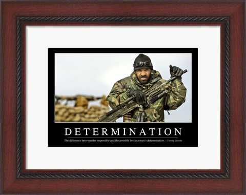 Framed Determination: Inspirational Quote and Motivational Poster Print