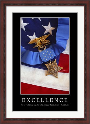 Framed Excellence: Inspirational Quote and Motivational Poster Print