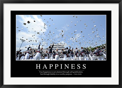 Framed Happiness: Inspirational Quote and Motivational Poster Print