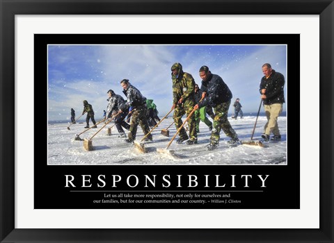Framed Responsibility: Inspirational Quote and Motivational Poster Print