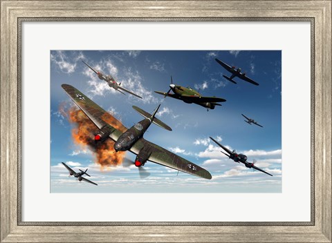 Framed British Hawker Hurricane Print