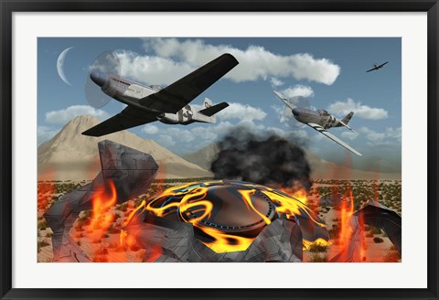 Framed American P-51 Mustang Fighter Print