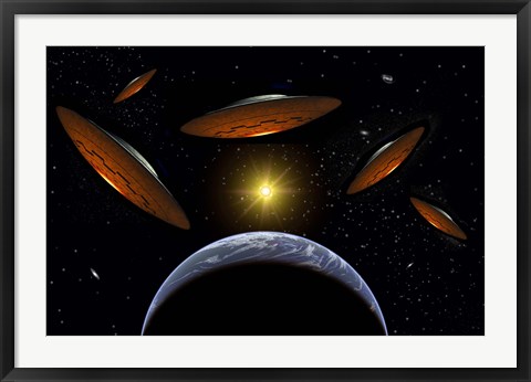 Framed Flying Saucers Print