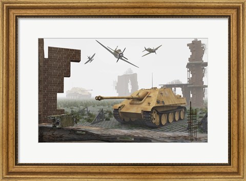 Framed American P-47 Fighter Planes Print