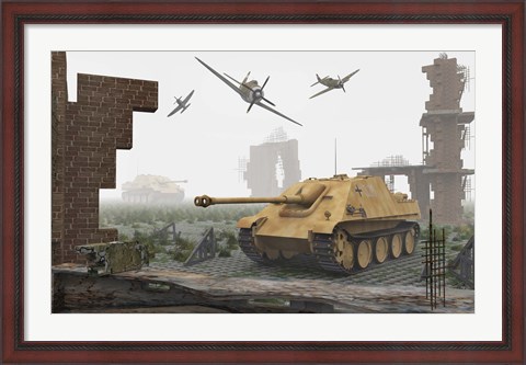 Framed American P-47 Fighter Planes Print
